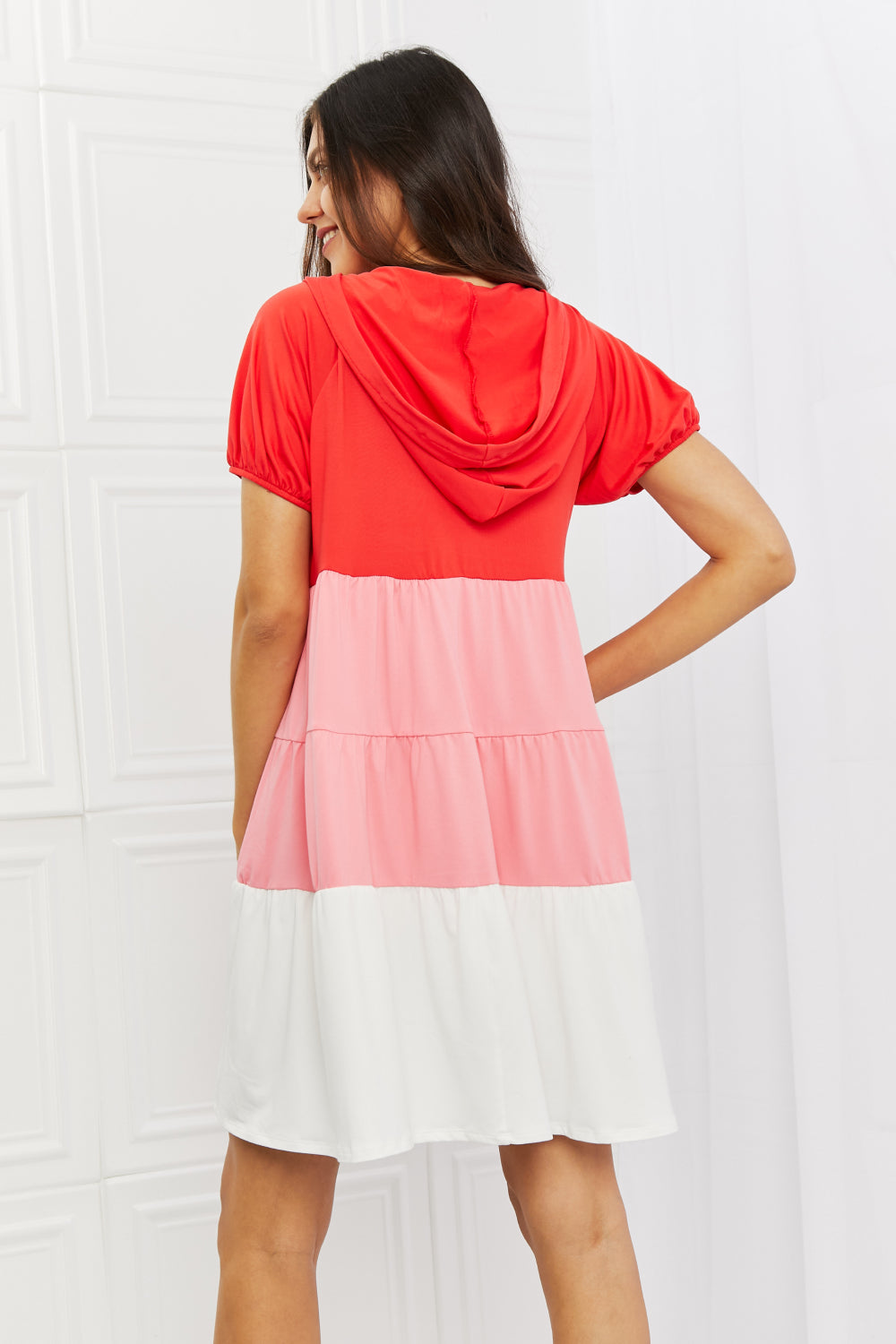 Culture Code My Only Wish Full Size Color Blocked Hooded Dress - The Fashion Unicorn