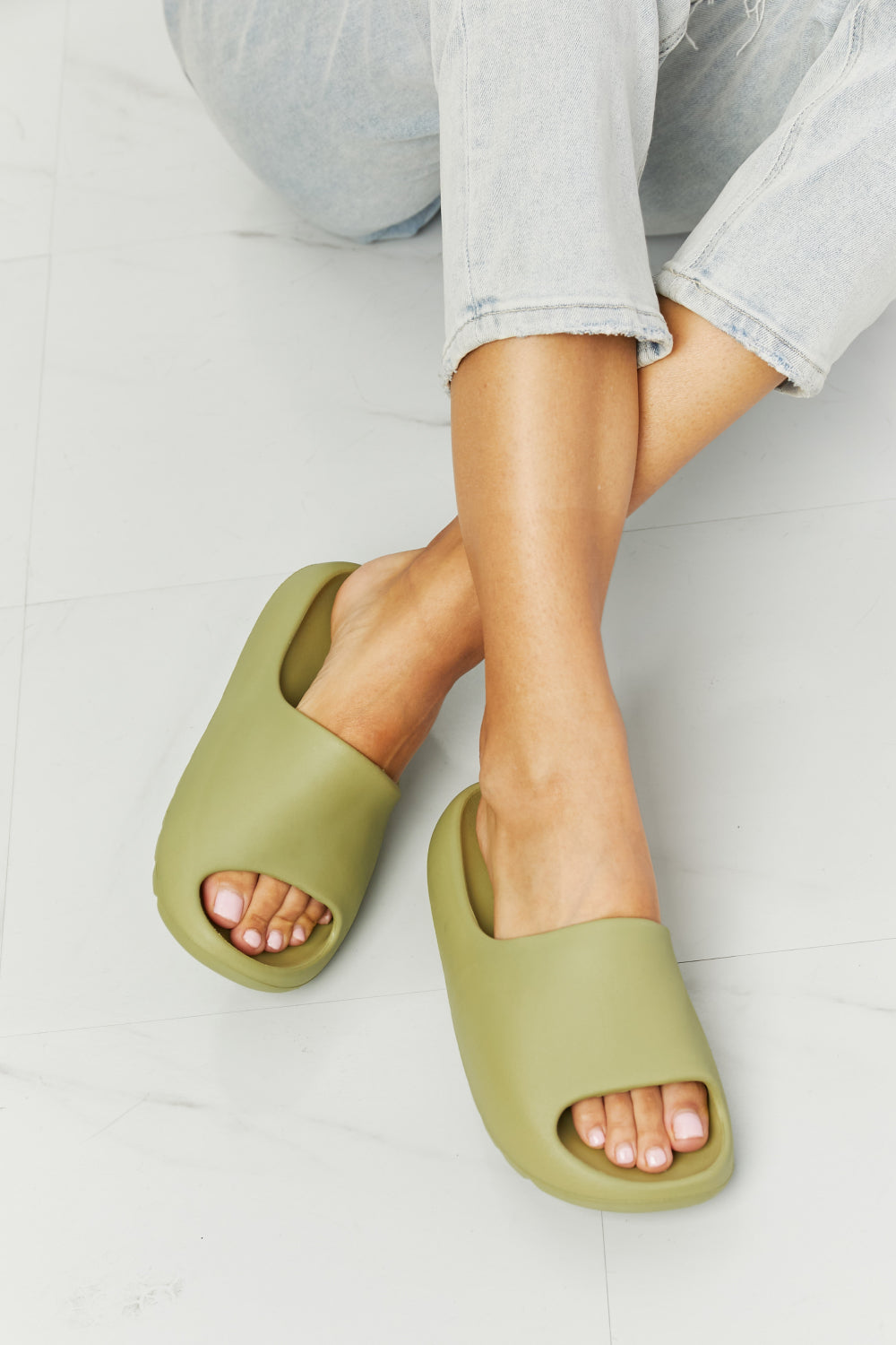 NOOK JOI In My Comfort Zone Slides in Green - The Fashion Unicorn