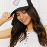 Fame Falling For You Trucker Hat in Black - The Fashion Unicorn