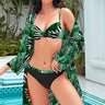 Printed Bralette, Drawstring Swim Bottoms, and Cover Up Set - The Fashion Unicorn